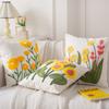 Cotton Canvas 3D Effect Birds Embroidery Throw Pillow Cover Decorative Cushion Cover For Sofa Office Home Room Decoration