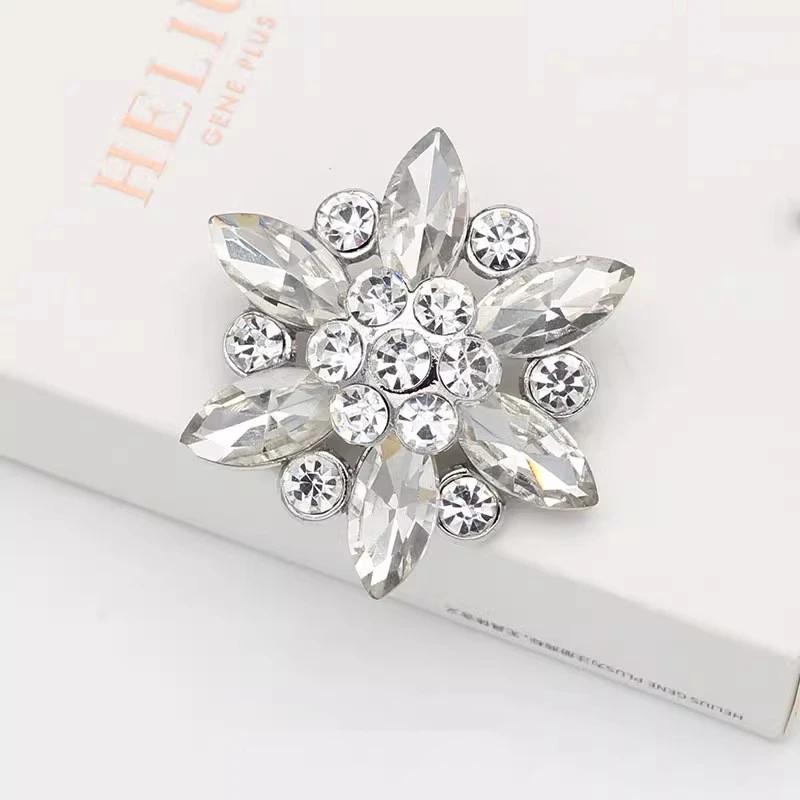 1pcs Rhinestone Buttons for Fur Coat Cardigan Rhinestone for Needlework Collar Sewing Embellishment Replace Metal Buckle