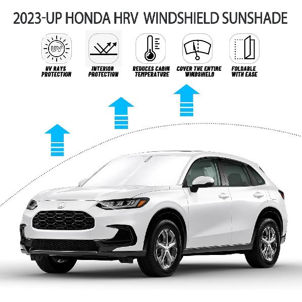 D-Lumina Windshield Sun Shade For  2024 2025 Honda HRV HR-V Accessories, Front Window Sunshade Sun Visor Protector Block UV Rays Heat, Foldable 2