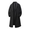 2025 Men's Autumn/Winter Double-Breasted Trench Coat - Mid-Length, Padded Shoulders, Over-the-Knee Style