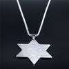 Hexagram Pendant Necklace for Women Men Stainless Steel Star of David Solomon Powerful Protection Amulet Je Jewelry N539