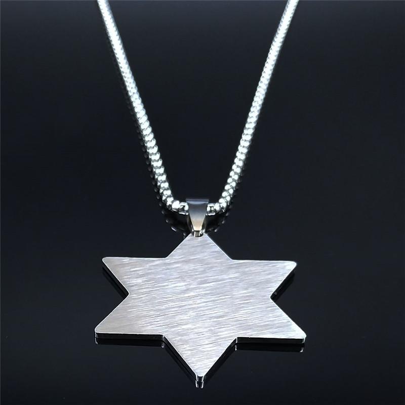 Hexagram Pendant Necklace for Women Men Stainless Steel Star of David Solomon Powerful Protection Amulet Je Jewelry N539
