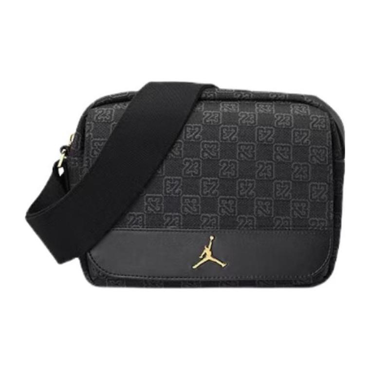 

Jordan Logo Checkerboard Polyester Crossbody Bag Unisex bags Black FJ6790-010 Black