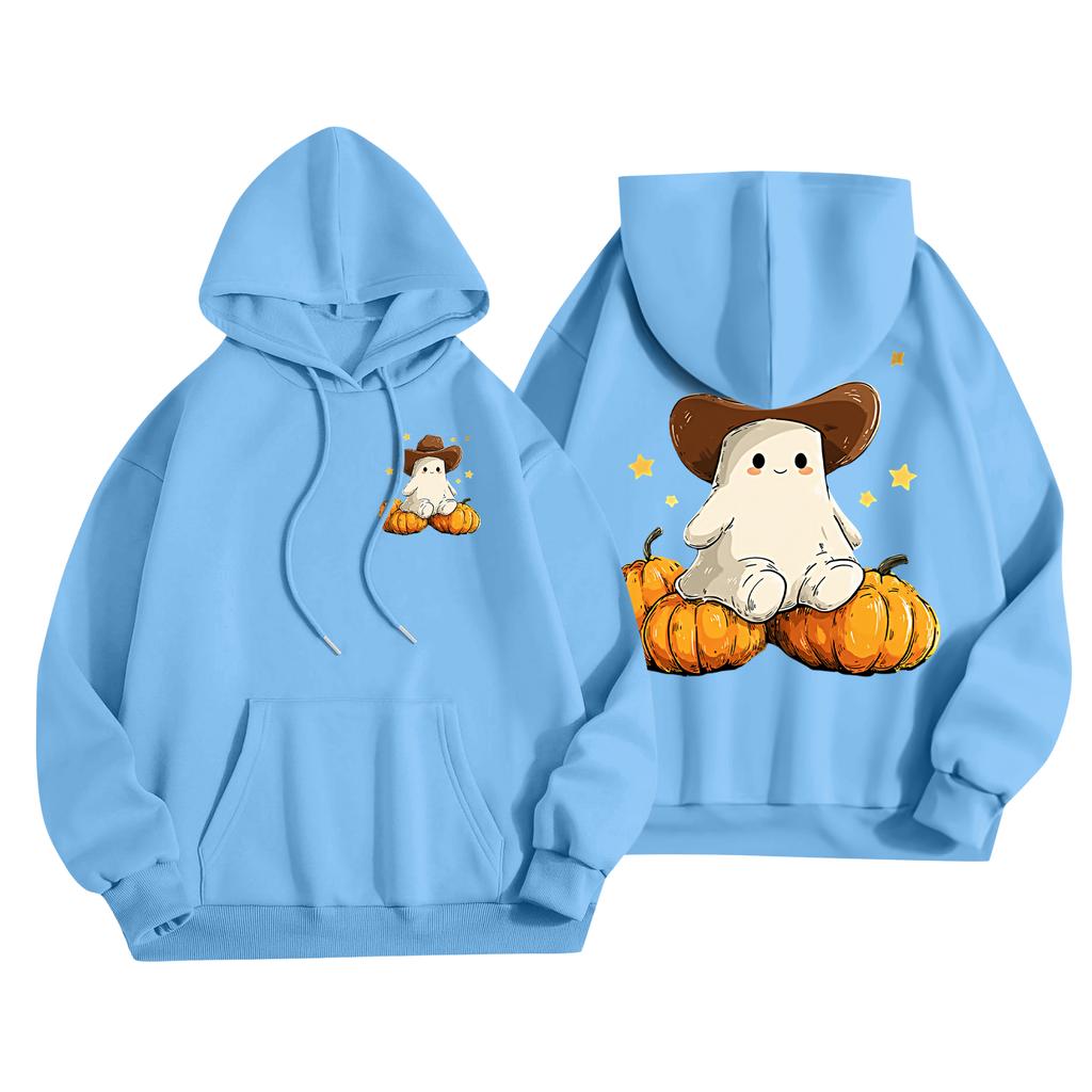 Children's Casual Fashion Halloween Print Long-Sleeved Hooded Sweatshirt