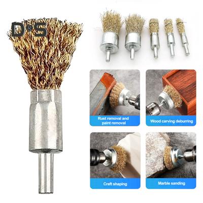 Wire Wheel Brush Rotary Tool Rustproof Corrosion Resistant Wide Application Reusable Easy To Install Coated Crimped Wire Brush
