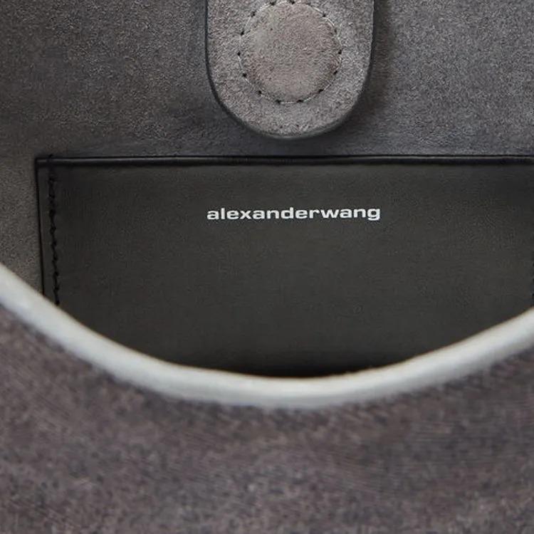 Alexander Wang Domed Metal Clasp Closure Calfskin Handbag Women's Gray