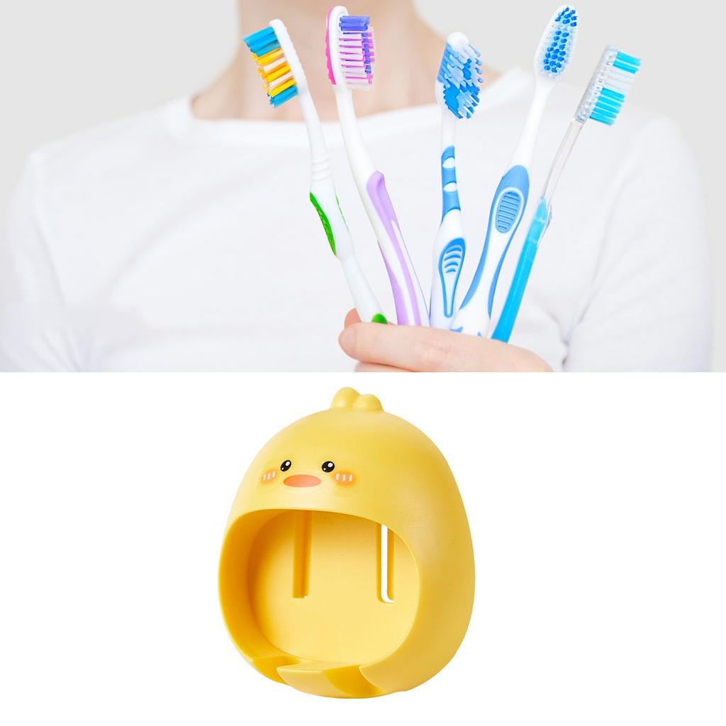 Cute Toothbrush Holder Multipurpose Punch Free Cartoon Animal Wall Mounted Toothbrush Stand for