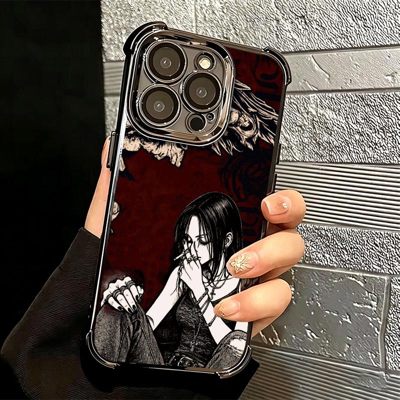 NaNa Osaki Anime Plating Phone Case For Iphone 16 17 Pro Max Air 16E 14 15 Plus 12 13 Mini Anti-Fall Airabag Cover