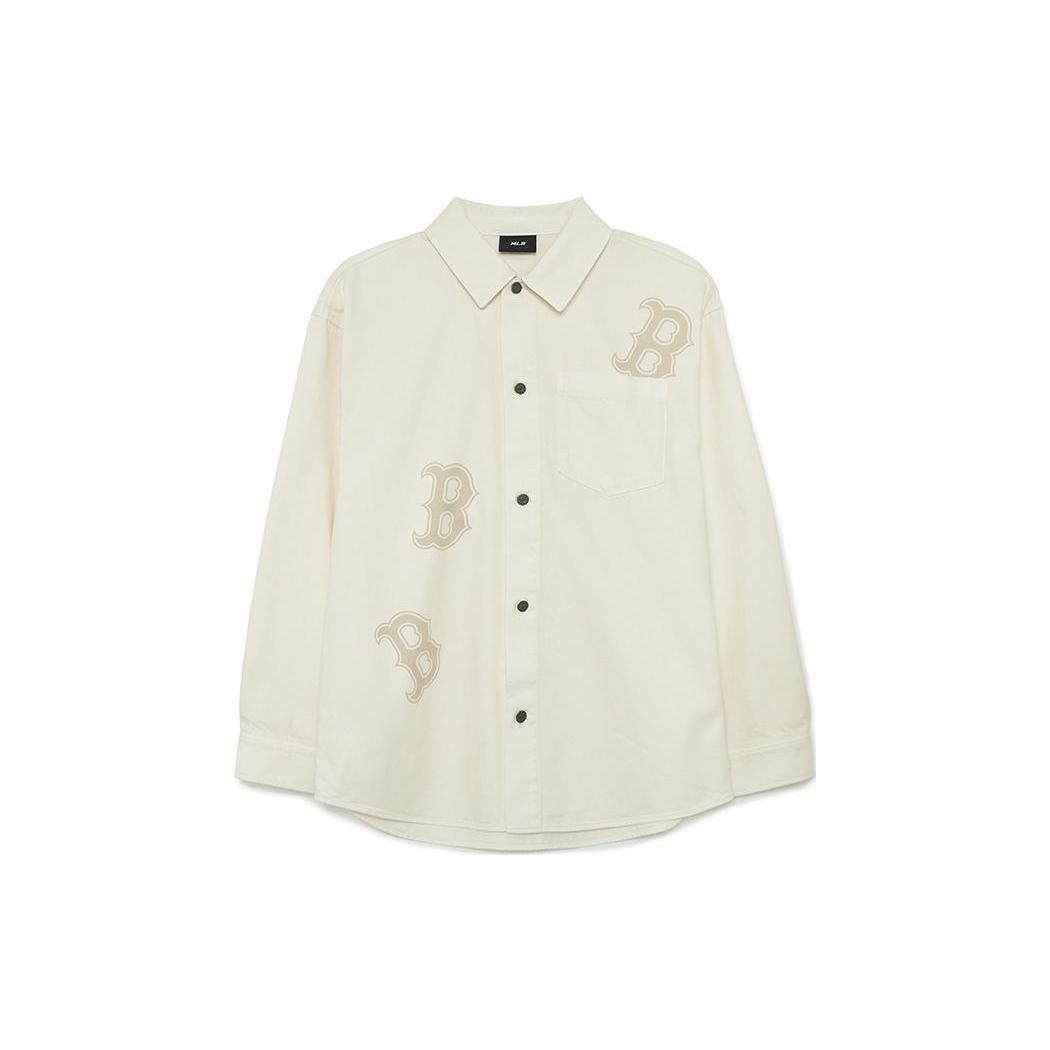 MLB Denim Jackets Unisex Cream Moderate Other 3ADRB0334-43CRM XS