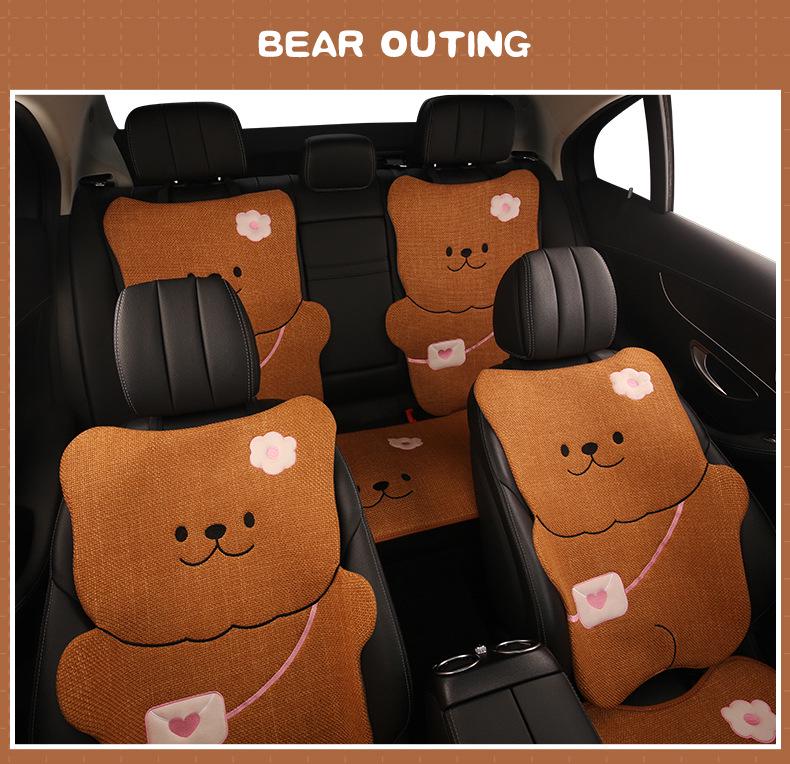 Süßes Cartoon-Bären-Autositzkissen & Universeller Rucksack für BYD Seal 05