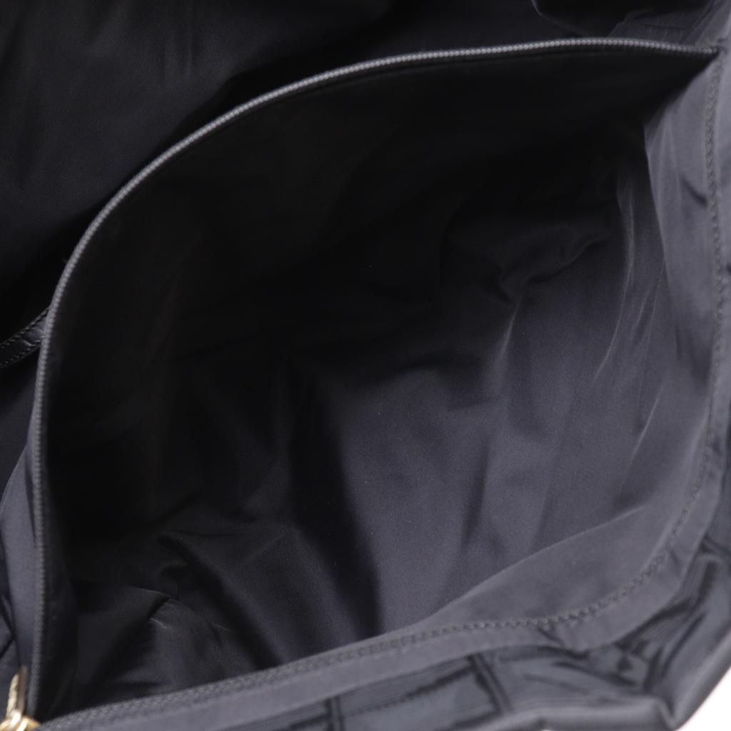 Chanel New Travel Line Tote MM Tote Bag A15991 Black Nylon Canvas Women Used