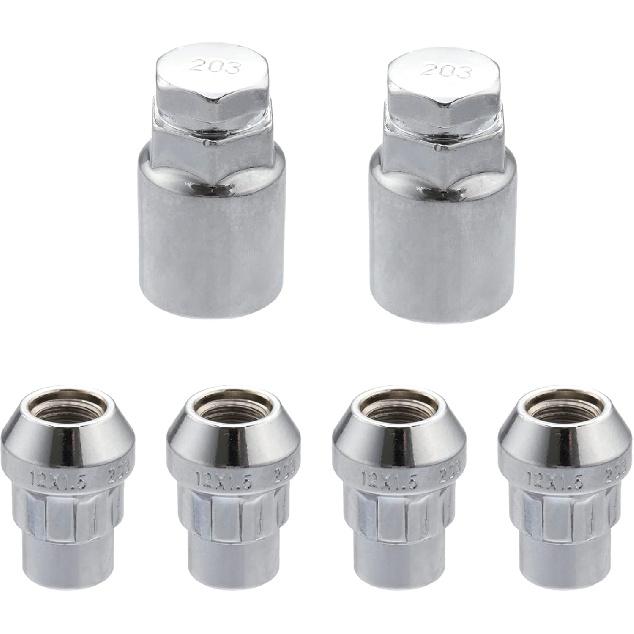 

ACROPIX M12x1.5 Car Wheel Lock Lug Nuts Set Anti Theft Lug Nut Screw Fit for Hyundai Sonata - Pack of 5 Silver Tone