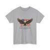 Bald Eagle with American Flag T-Shirt -Freedom Sentinel USA Patriotic Cotton Tee