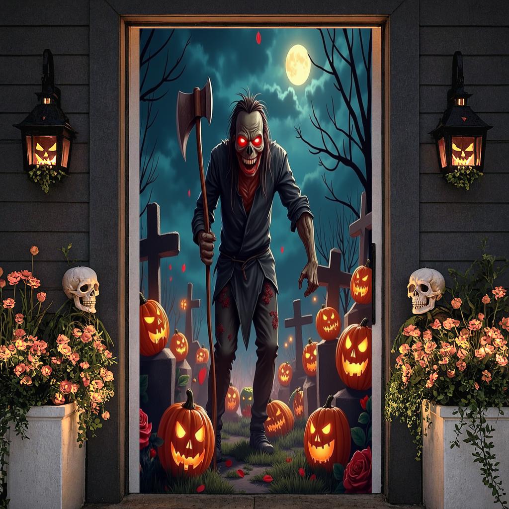 Party Decoration Full Moon Scene Scary Decor Spooky Banner Spooky Theme Horror Decoration For Spooky Celebration Halloween Party