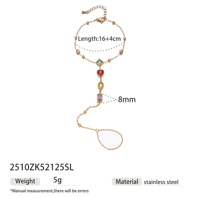 Women's Pendant Necklace Stainless Steel Colorful Zircon Waterproof Non-fading Chains Charms Necklace for Gift
