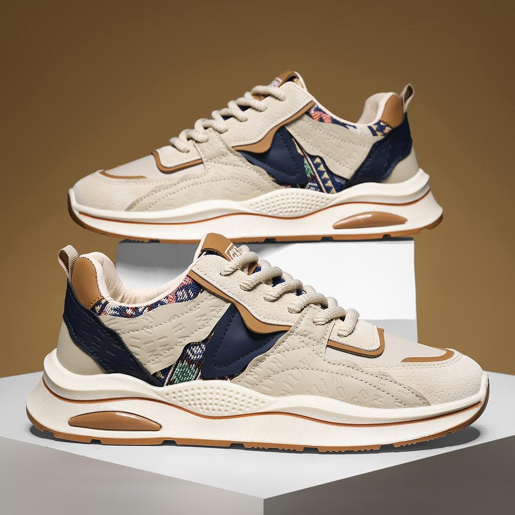 2025 Frühling Neue Herrenschuhe Rutschfest Abriebfest Lässig Sportschuhe, Farblich Passende Tägliche Low-Top Schnürschuhe