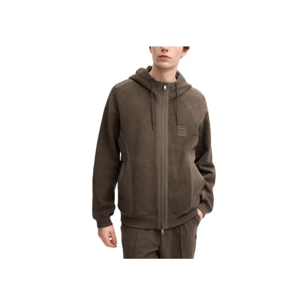 Fila Milano Serie Kapuzenmode Locker Vielseitige Jacke Herrenjacken Braun F11M515501F-BN