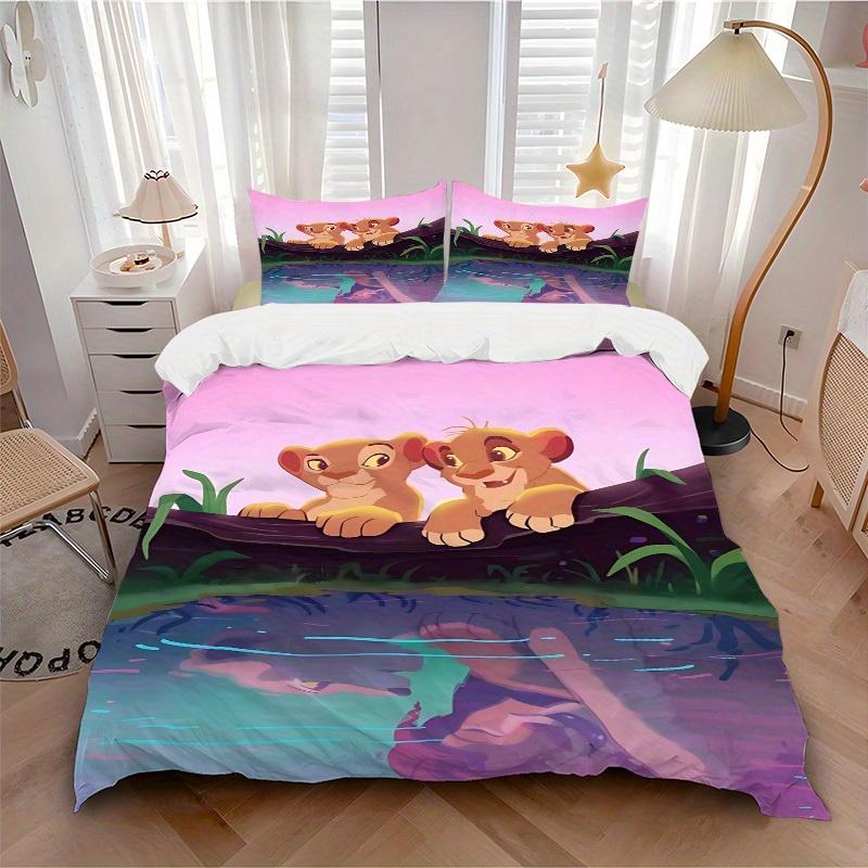 

3pcs The Lion King Simba 1 Cover+2 Pillowcases, Pillow Inserts Not Included, Machine Washable, All-Season Use, Teen and Adult Rooms081 135x200cm