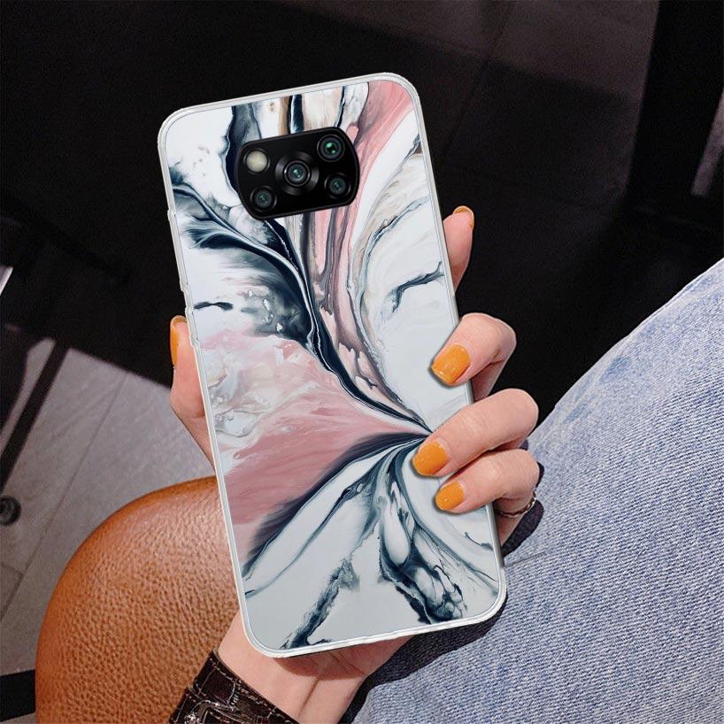 

Fashion Gold Pink Geometric Marble Phnoe Case for Xiaomi Poco X5 X6 X7 Pro X4 Gt F7 Ultra M8 M7 Redmi 15C 15 13C 13 12C 12 Uniqu Redmi 10