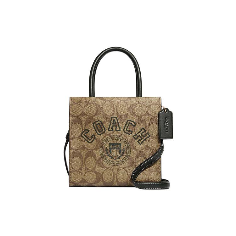 New COACH Cally Coated Canvas With Leather Handbag Shoulder Bag Crossbody Bag Mini Women's Khaki CF381-IMRQE
