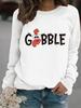 Women's Thanksgiving Print Long-Sleeve Sweatshirt Hoodie