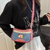 Leisure Lattice Shoulder Bag Rural Style Crossbody Bag Vintage Denim Underarm Bag  Travel