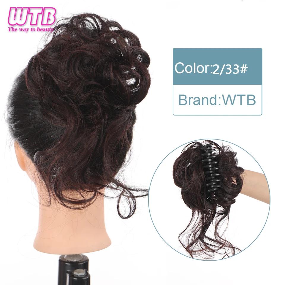 WTB Synthetic Messy Curly Claw Hair Bun Chignon Hair Extensions Scrunchy Fake False Hair With Tail for Women Hairpieces