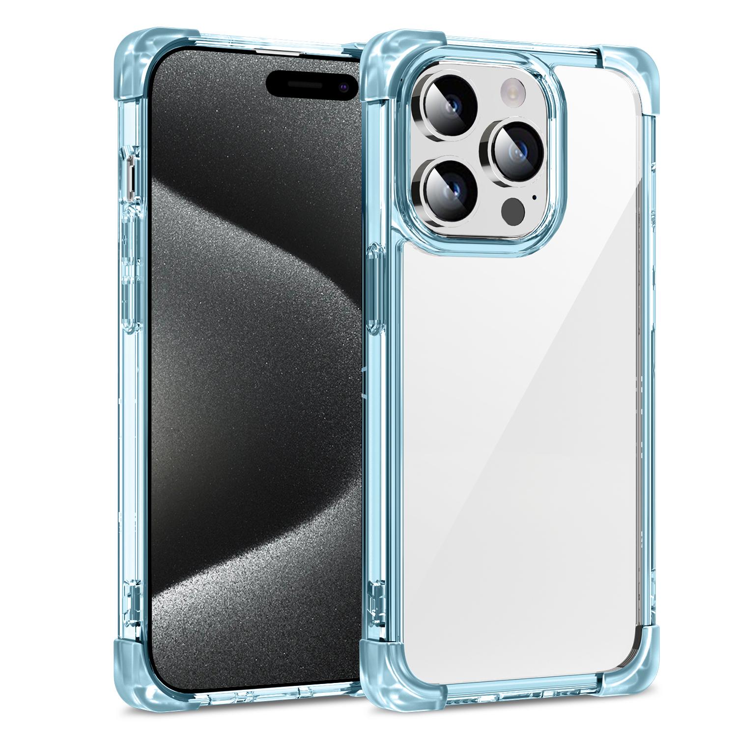

For iPhone 15 Pro Case Reinforced Corners TPU + Acrylic Clear Phone Back Cover D