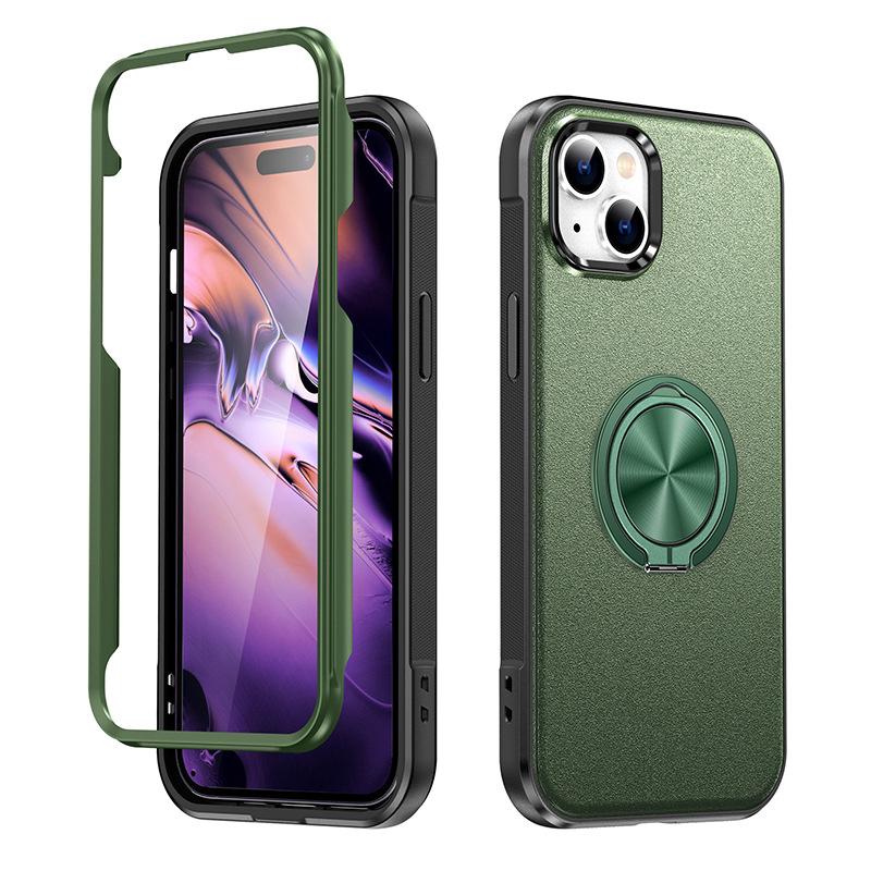 For IPhone15 Mobile Phone Case with Stand Ring for Apple 15 Stand Magnetic Mobile Phone Protective Cover