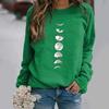 O-neck Women Top Moon Printed Polyester Spring Autumn Women Blouse for Outdoor