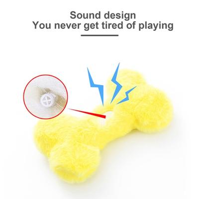 Yousheng Squeaky Pet Toy Plush Dog Toys Bite-Resistant Small Dog Toy with Built-in Sound Bone Shape Chew Toy Relieve Boredom Pet Companion