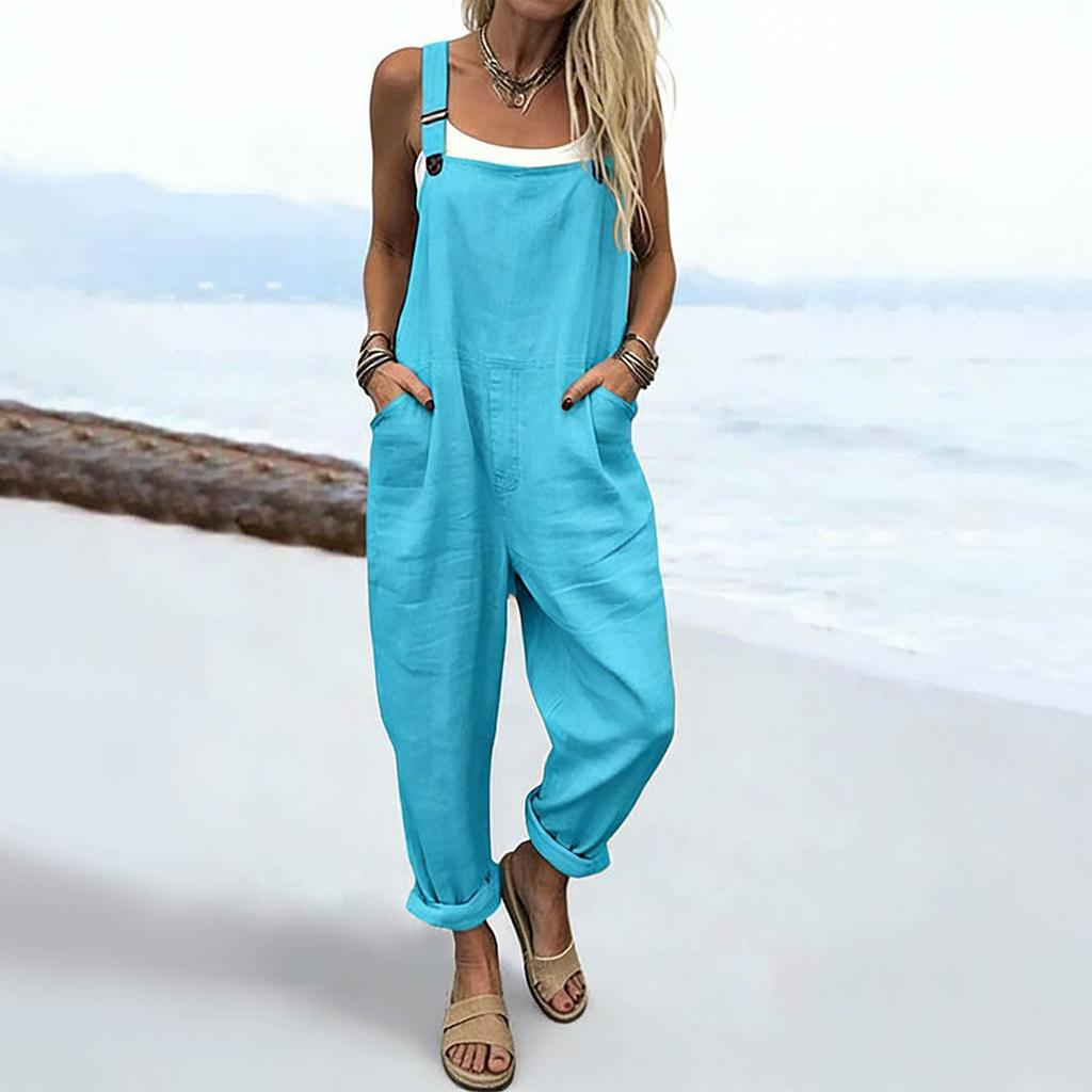 Women's Fashion ,Color Jumpsuit Strapless Sleeveless Jumpsuit