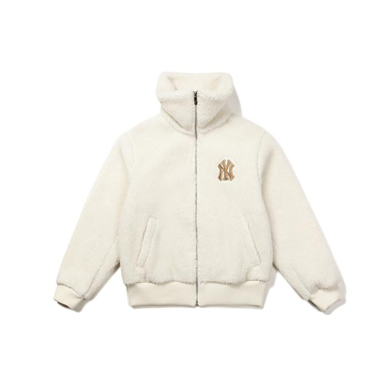 MLB New York Yankees Velvet feel Coat Unisex Ivory White 31JPF4061-50I S