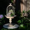 Hoher Vogelkäfig Blumenkorb Retro-Stil Graue Blumentöpfe Metall-Eisenarbeiten Hof Balkon Pflanzgefäße Dekorieren Ornamente