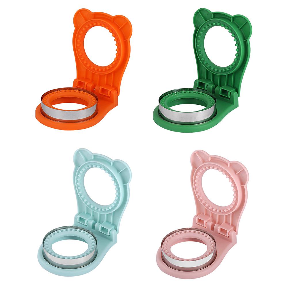 Stainless Steel Round Sandwich Press Mold Sealer Non-Stick Leak-Proof Kawaii Design for Meal Prep Kids’ Lunchbox Camping Snacks