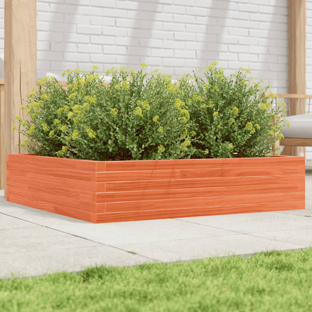 Plant Box Wax Brown 100 X 100 X 23 Cm Solid Pine Wood