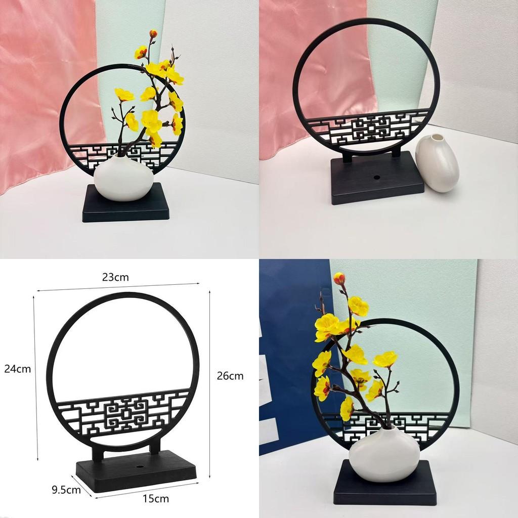 Chinese Style Screen And Plastic Flower Vase For Nordic Interior Decoration