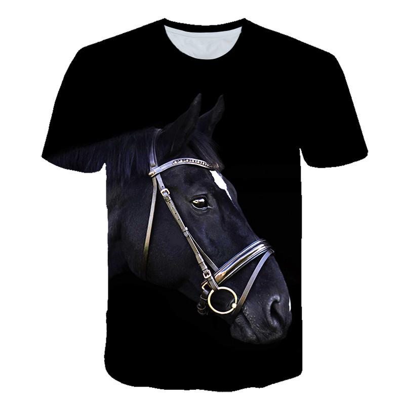 Animal Horse 3D Print Kids Short Sleeve T Shirt Fashion Casual Cartoon T-Shirt Harajuku Boys Girls Children's Clothing Tees Tops