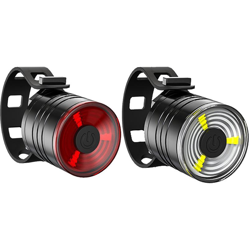 Aluminum Alloy Bike Tail Light Helmet Light LED Front Rear Warning Lamp 3 Modes for Night Riding Mountain Road Cycling Safety