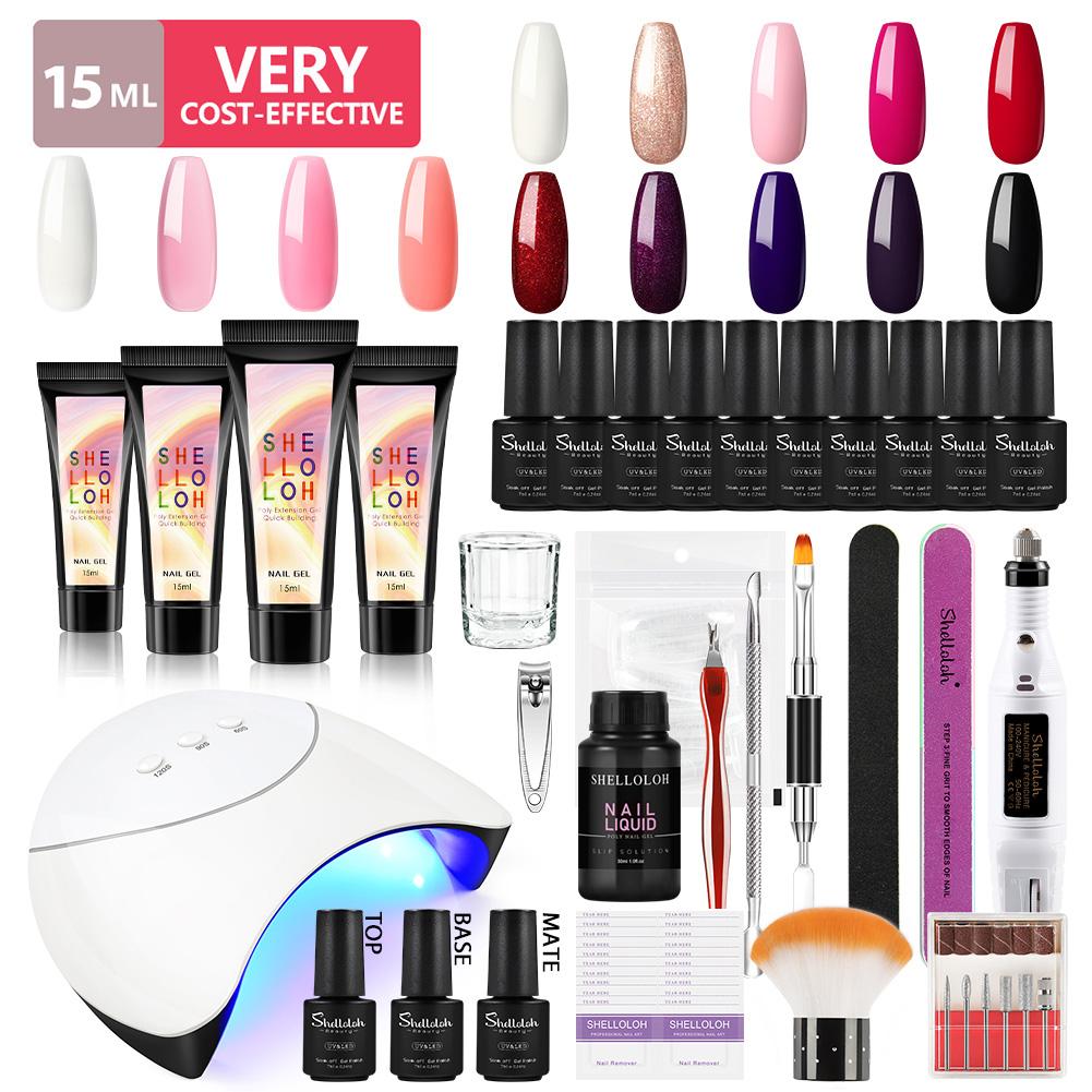 Buy SHELLOLOH Gel Polish Nail Tools Kit 4Pcs 15ml Extension Nail Polish