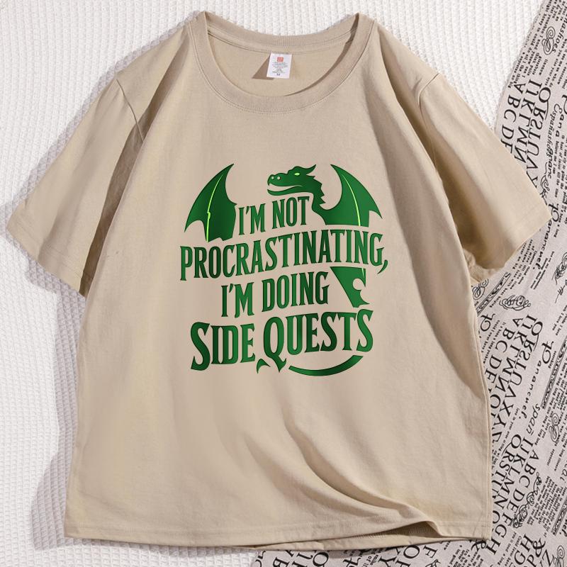 Im Not Procrastinating Funny Game Tshirt Causal Cotton Short Sleeve Round Neck Tshirt Oversized Streetwear Man Clothing