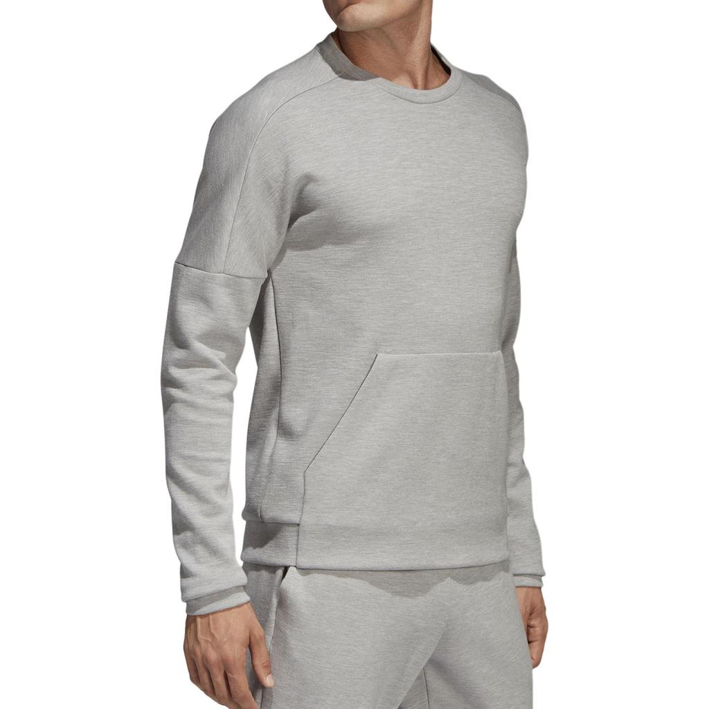 adidas Sweatshirts Men's Gray Crew Neck Moderate Regular DU1146