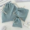 Corduroy Solid Color Makeup Bag Set: Large Capacity, Drawstring Closure, Three Pieces