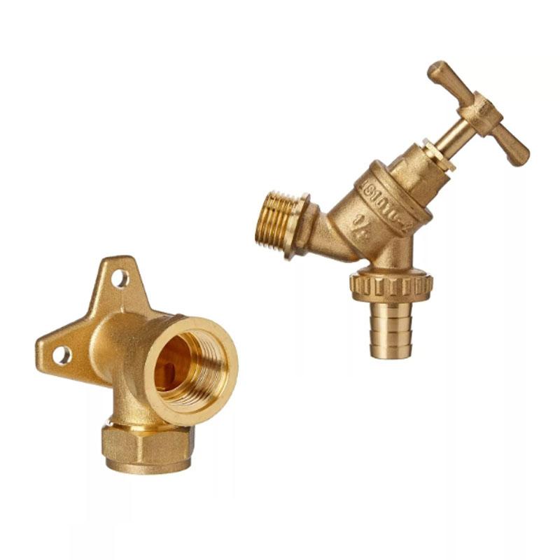1/2" Outside Garden Brass Tap & Wall Plate Elbow Adaptor Pipe Bib Hose
