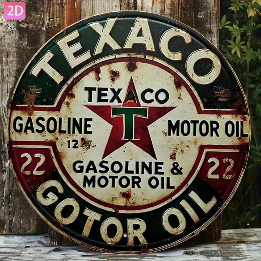 Vintage Texaco Motor Oil Metal Tin Sign 8x12 Inch Retro Wall Art for Garage Bar Kitchen Decor
