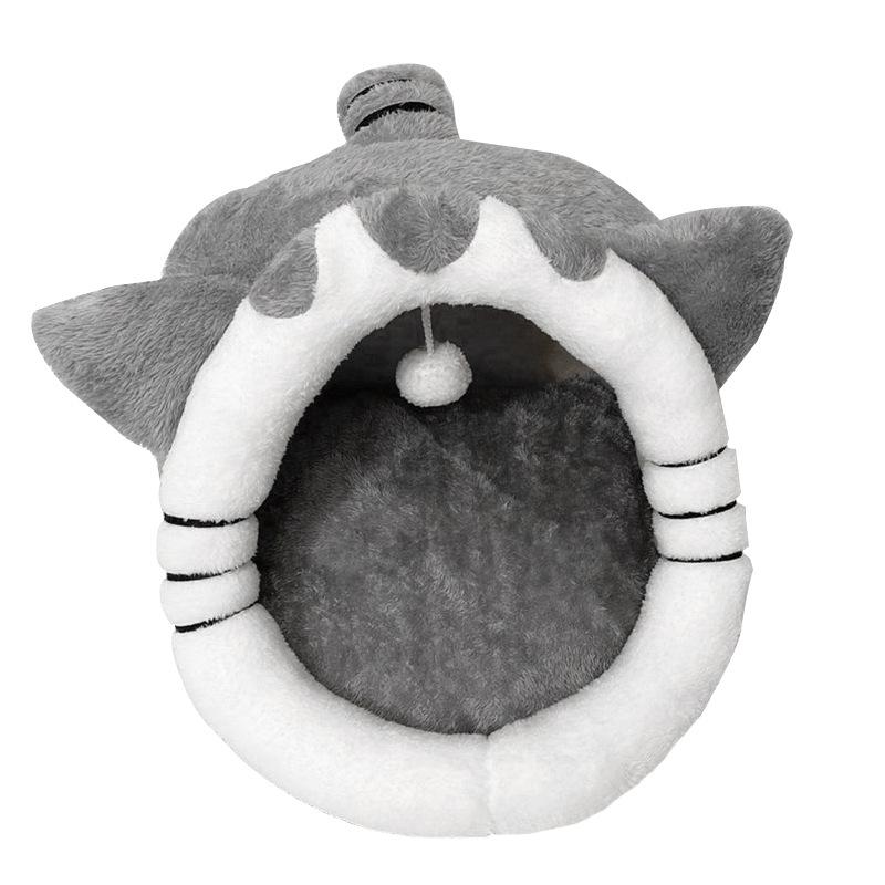 Cat Bed Dog House For Indoor Winter Warm Deep Sleep Comfort Pet Basket Cozy Little Mat With Ball Small Dog Kitten Accessories