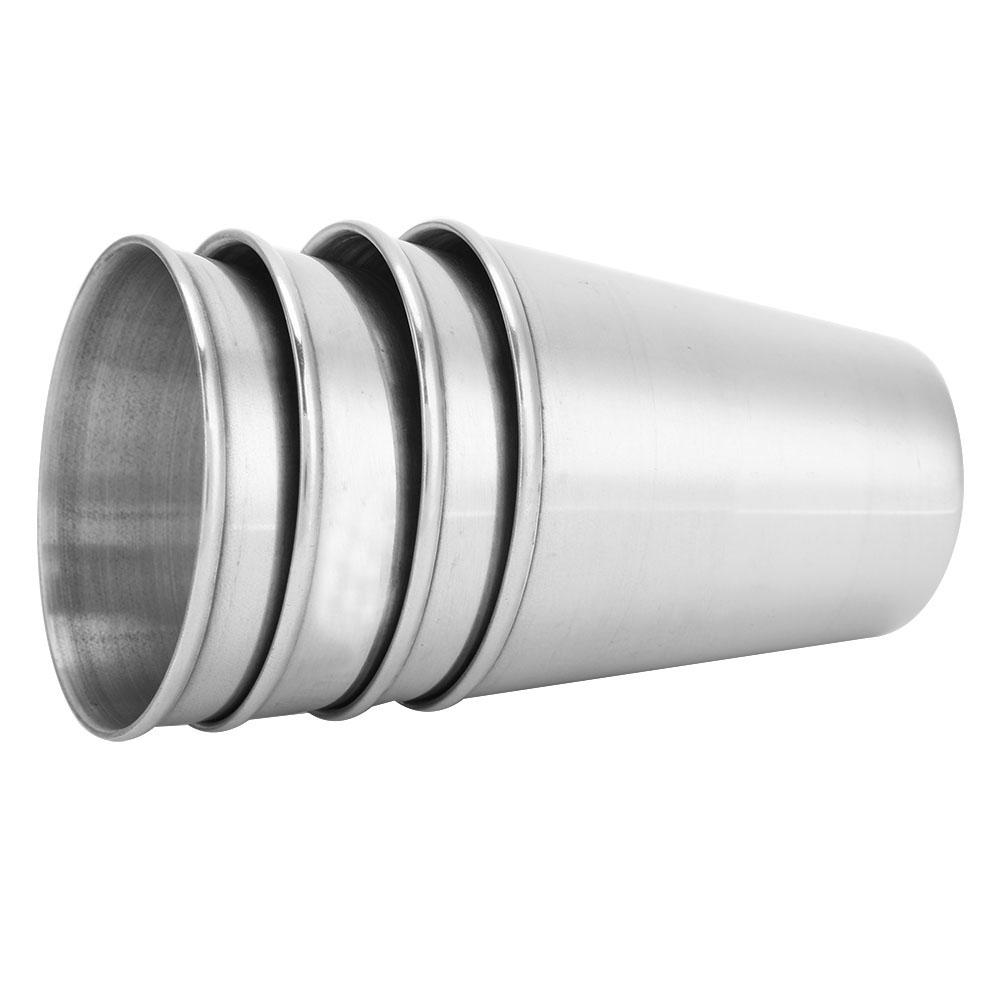 4pcs Portable Stainless Steel Cups Set for Outdoor Camping Travel (M)