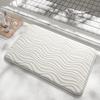 Bathroom Mat with Non-Slip PVC Backing, Absorbent Jacquard Plush Bath Rug, Machine Washable, 4 Size Options