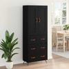 Highboard Black Oak Effect 69.5 x 34 x 180 cm Particleboard