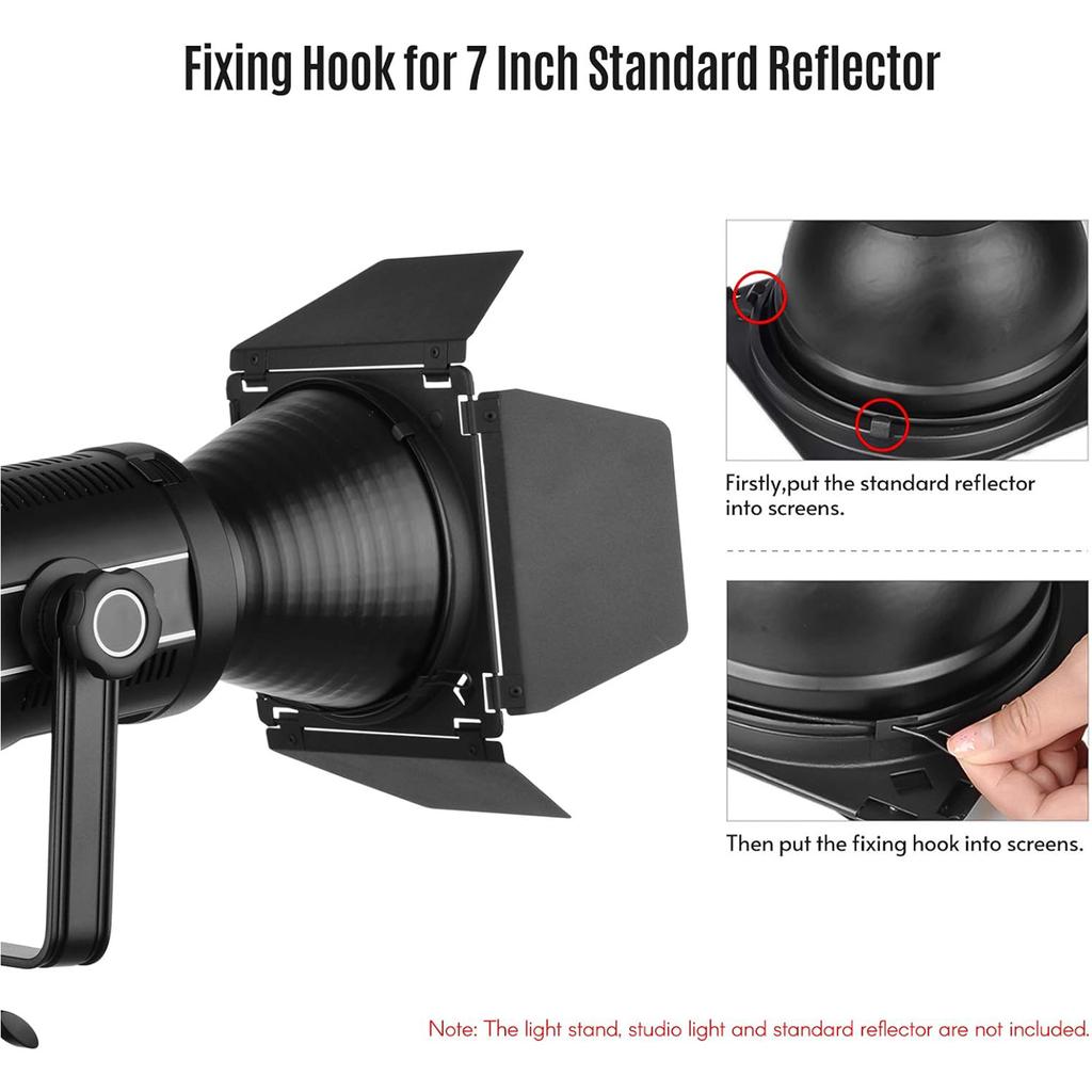 Barn Door+Honeycomb Grid + 4 Color Filter For Bowen Mount Standard Reflector Photography Studio Flash Accessories